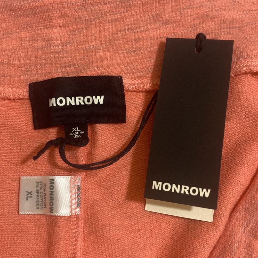 MONROW Women's Supersoft Vintage Style Sweatshorts Size XL - Picture 3 of 8
